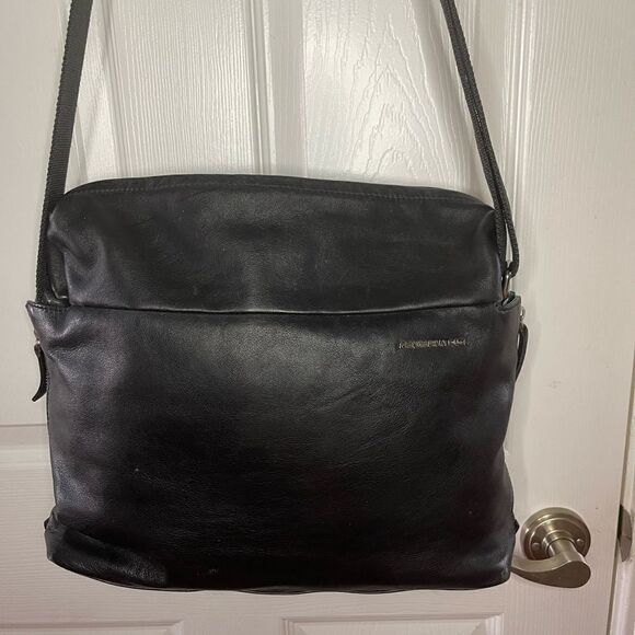 Mandarina Duck Soft Leather Black laptop,Computer office shoulder bag - Picture 6 of 16